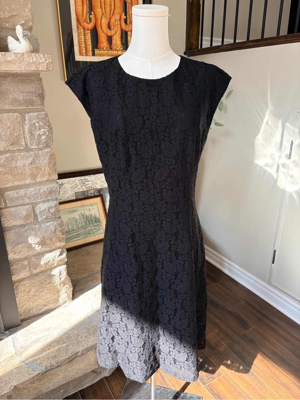 HUGO Hugo Boss Black Floral Lace Sheath Dress US 6